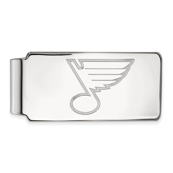 10k White Gold NHL St. Louis Blues Money Clip For Cheap