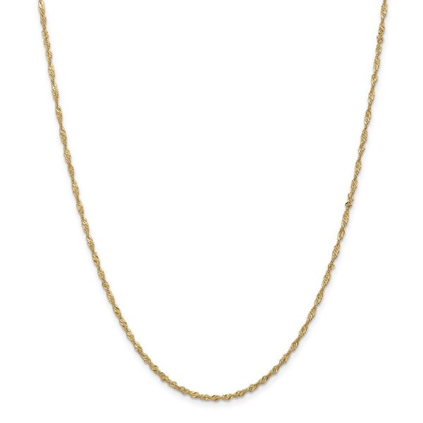 1.6mm 14k Yellow Gold Diamond Cut Singapore Chain Necklace Fashion