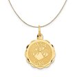 14k Yellow Gold It s A Girl Disc Necklace Sale