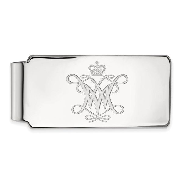 14k White Gold William and Mary Money Clip For Sale