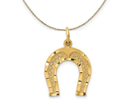 14k Yellow Gold Horseshoe Necklace For Cheap