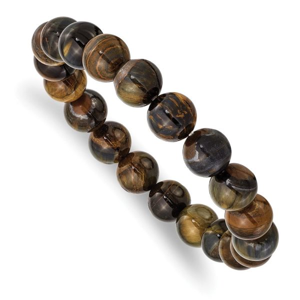 10mm Agate Beaded Stretch Bracelet, 6.5 Inch Online now