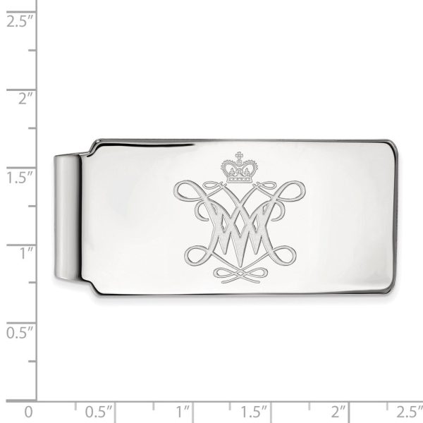 14k White Gold William and Mary Money Clip For Sale