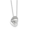 Rhodium Plated Sterling Silver & CZ Glimpse of My Heart Necklace, 18in For Discount