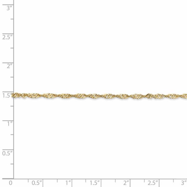 1.6mm 14k Yellow Gold Diamond Cut Singapore Chain Necklace Fashion