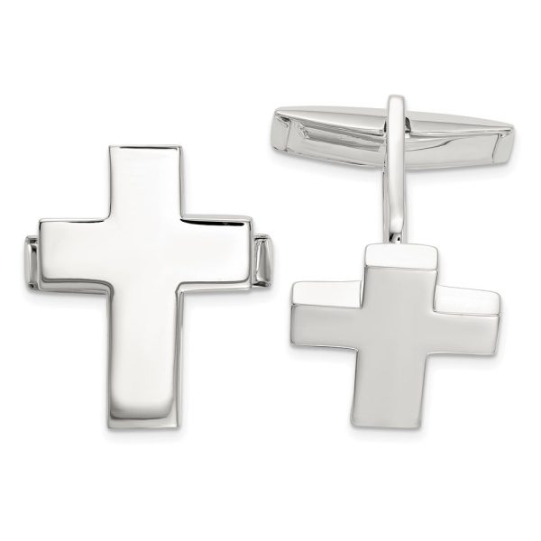 Sterling Silver Cross Cuff Links, 16 x 21mm Discount