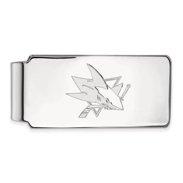 10k White Gold NHL San Jose Sharks Money Clip Online Hot Sale