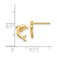 Small 2D Jumping Dolphin Post Earrings in 14k Yellow Gold Online