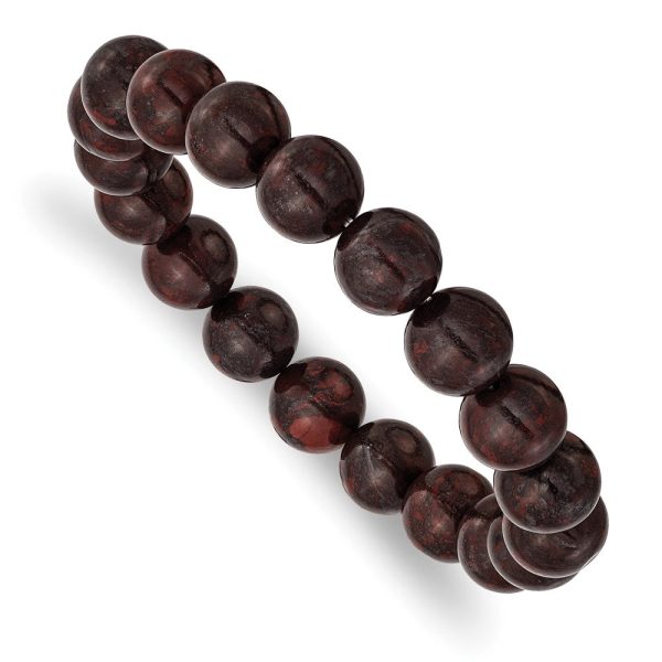 10mm Agate Beaded Stretch Bracelet, 6.5 Inch Online now