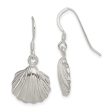 12mm Polished Seashell Dangle Earrings in Sterling Silver Hot on Sale