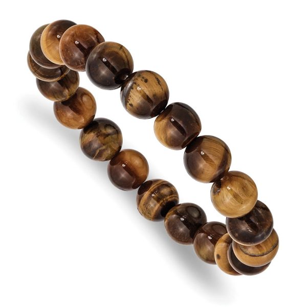 10mm Agate Beaded Stretch Bracelet, 6.5 Inch Online now