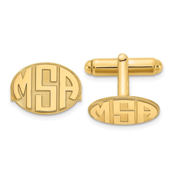 Personalized Raised Monogram Oval Cuff Links, 17 x 12mm Supply