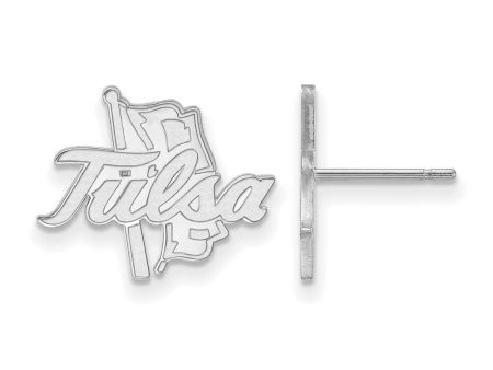 10k White Gold The University of Tulsa Small Post Earrings For Sale