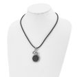 Men s Stainless Steel, Black Enamel & Leather Snake Necklace, 20 Inch Online now