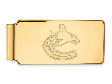 SS 14k Yellow Gold Plated NHL Vancouver Canucks Money Clip Supply