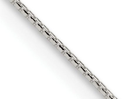 1.1mm Sterling Silver Diamond Cut Solid Round Box Chain Necklace Online Sale