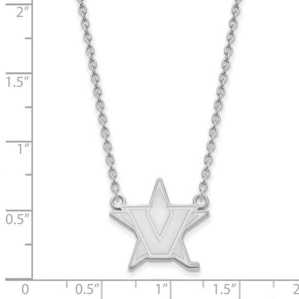 10k White Gold Vanderbilt U Large Pendant Necklace Online Hot Sale