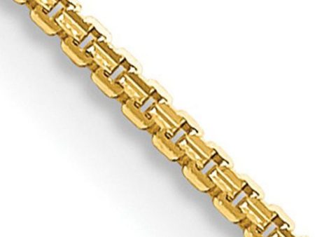 1.25mm 14K Yellow Gold Solid Concave Box Chain Necklace Online now