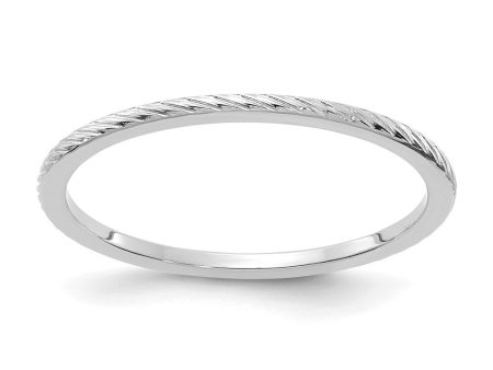 1.2mm 14k White Gold Twisted Pattern Stackable Band Online