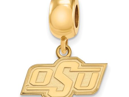 14k Gold Plated Silver Oklahoma State University XS Dangle Bead Charm Online Sale