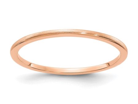 1.2mm 10k Rose Gold Half Round Satin Stackable Band Online Hot Sale