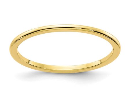 1.2mm 10k Yellow Gold Polished Half Round Stackable Band For Sale