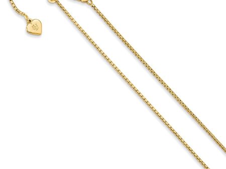 1.25mm Gold Tone Plated Silver Adj. Hollow Round Box Chain, 22 Inch on Sale