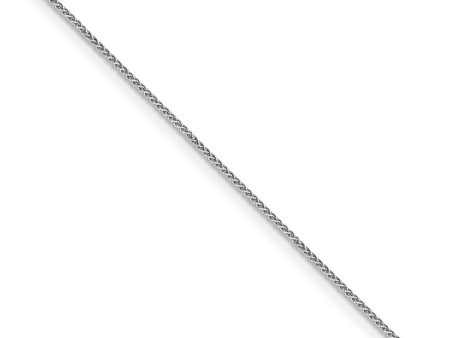 0.8mm 10K White Gold Solid Spiga Chain Anklet, 10 Inch For Cheap