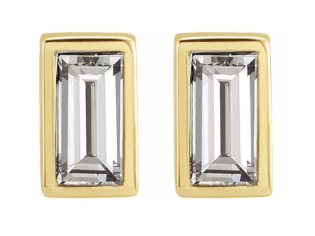 14K Yellow Gold Diamond Baguette (SI2-SI3, G-H) Post Earrings on Sale