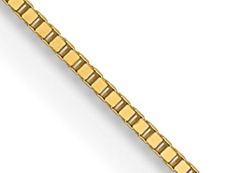 0.5mm 14K Yellow Gold Solid Box Chain Necklace For Cheap