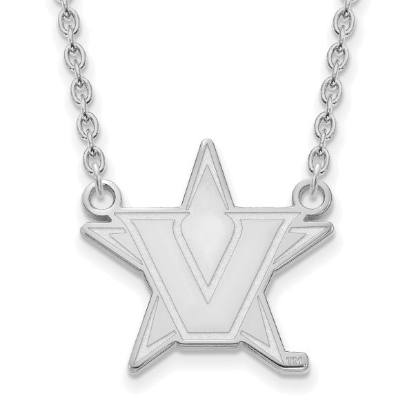 10k White Gold Vanderbilt U Large Pendant Necklace Online Hot Sale