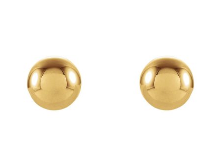 14K Yellow Gold Hollow Ball Screw Back Stud Earrings, 3mm to 6mm Supply