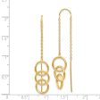 10 x 50mm (1 7 8 Inch) 14k Yellow Gold Triple Circle Threader Earrings For Cheap