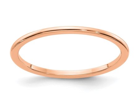 1.2mm 10k Rose Gold Polished Half Round Stackable Band Cheap