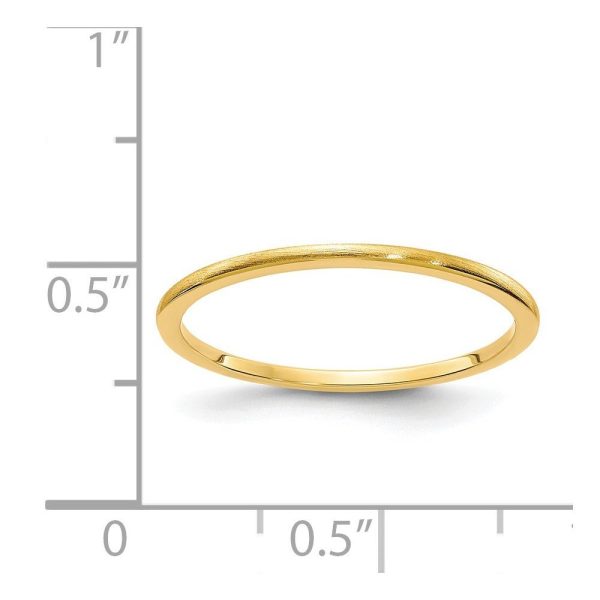 1.2mm 14k Yellow Gold Half Round Satin Stackable Band Online now