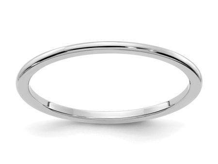 1.2mm 14k White Gold Polished Half Round Stackable Band Online