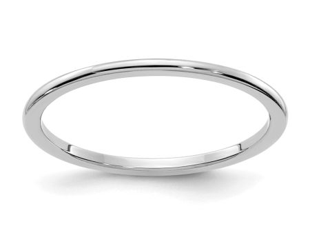 1.2mm 10k White Gold Polished Half Round Stackable Band Online now