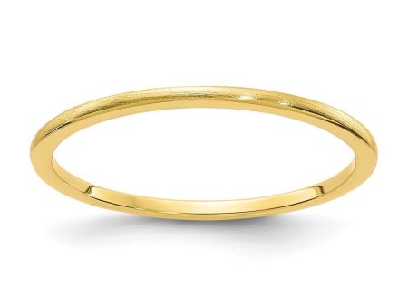 1.2mm 10k Yellow Gold Half Round Satin Stackable Band Online Hot Sale