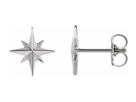 Sterling Silver North Star Post Earrings, 9.5mm (3 8 Inch) Online Sale