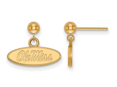 14k Gold Plated Silver Univ. of Mississippi Dangle Earrings Hot on Sale