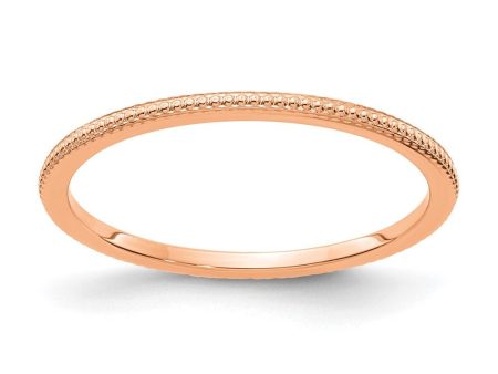 1.2mm 14k Rose Gold Beaded Stackable Band Online