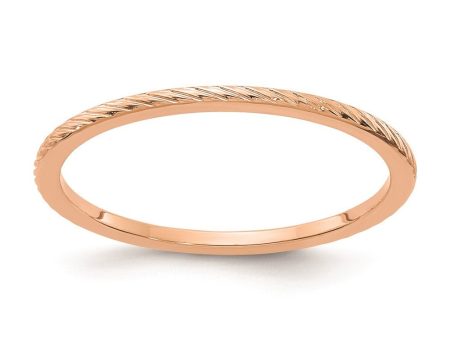 1.2mm 10k Rose Gold Twisted Pattern Stackable Band Fashion