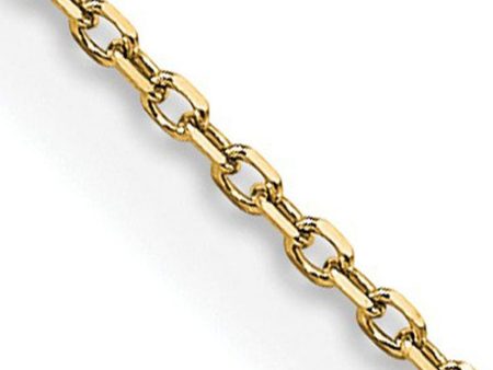 0.8mm 14K Yellow Gold Solid Diamond Cut Rolo Chain Necklace Online Hot Sale