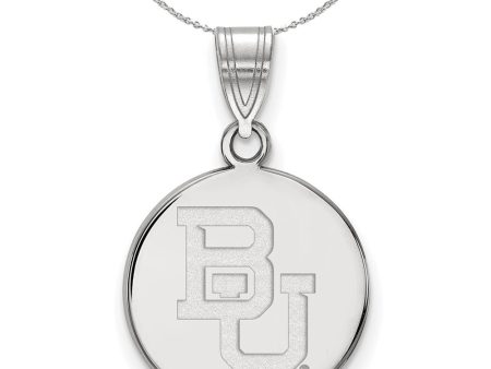 Sterling Silver Baylor U XL Logo Disc Pendant Necklace Sale