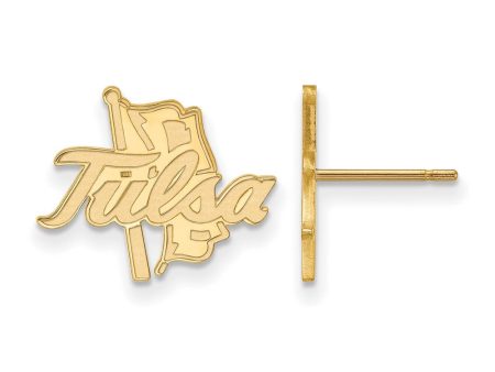 14k Gold Plated Silver The University of Tulsa Post Earrings Online Sale