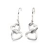 Two Heart Earrings, 14k White Gold Discount