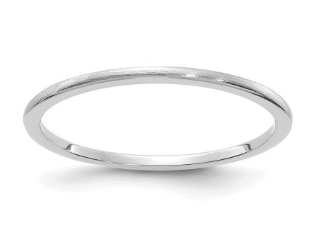 1.2mm 14k White Gold Half Round Satin Stackable Band Discount