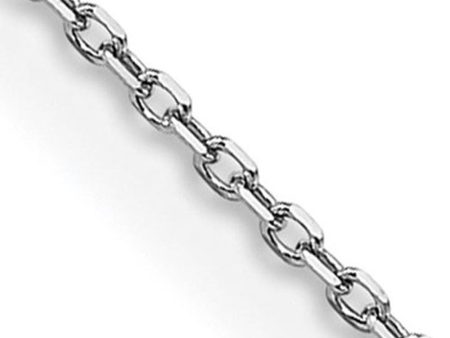 0.8mm 14K White Gold Solid Diamond Cut Rolo Chain Necklace Cheap