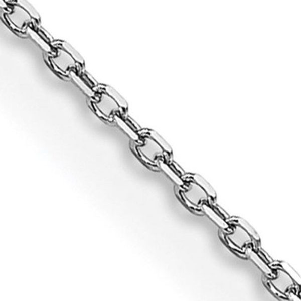 0.8mm 14K White Gold Solid Diamond Cut Rolo Chain Necklace Cheap