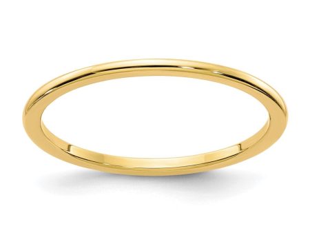 1.2mm 14k Yellow Gold Polished Half Round Stackable Band Cheap